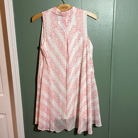 Emma Michele Sleeveless Floral Dress Size L Pink White Button Front - Picture 4 of 4